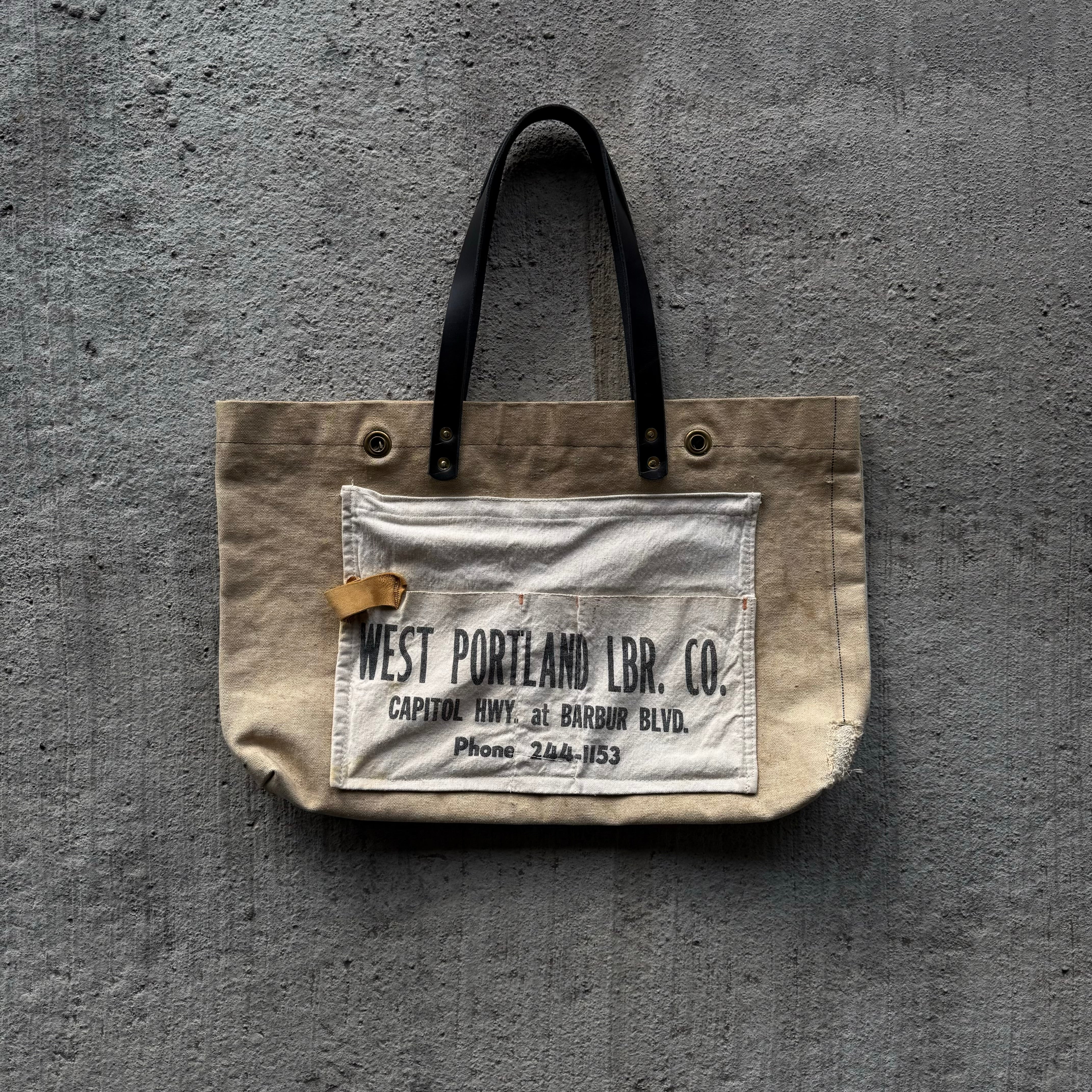 1950’s White Military Canvas Tote Bag