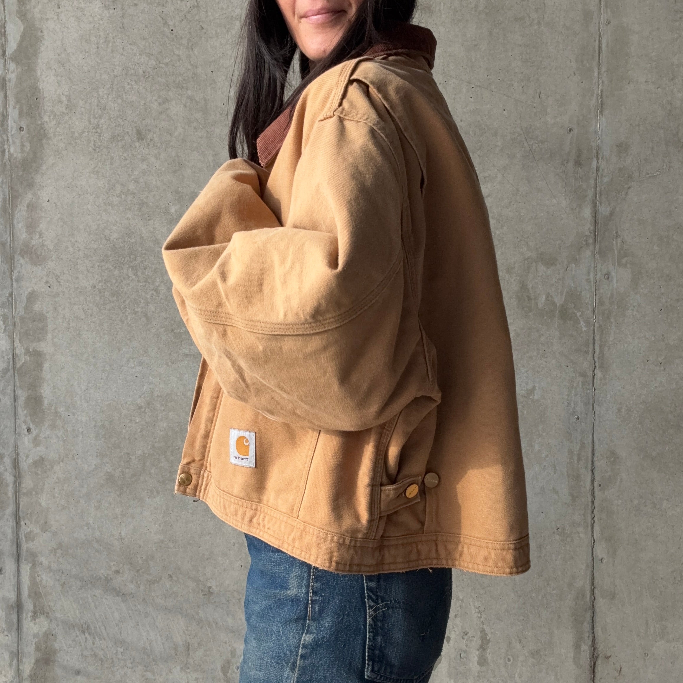 Tan Cropped Insulated Carhartt Jacket