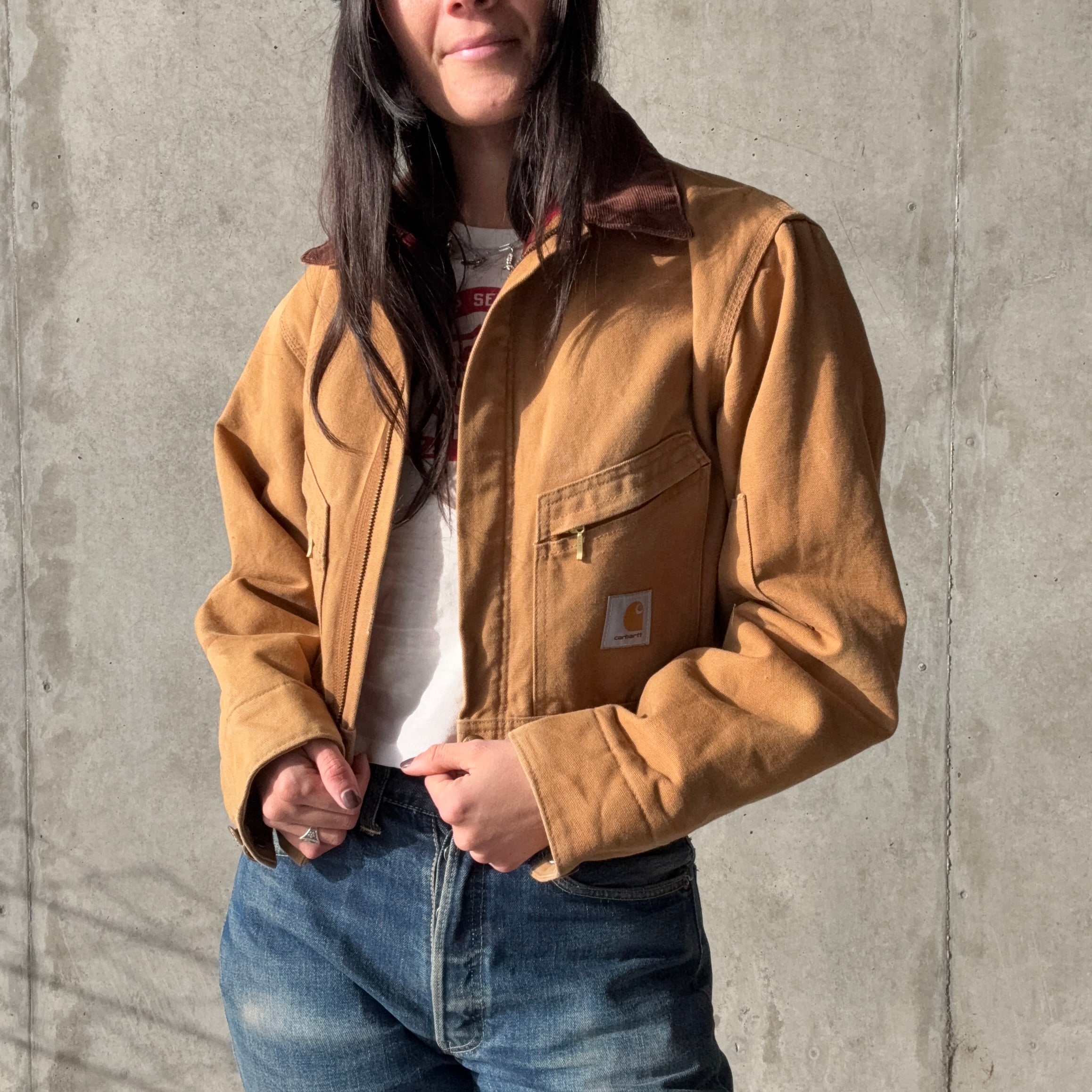 Tan Insulated Cropped Carhartt Jacket