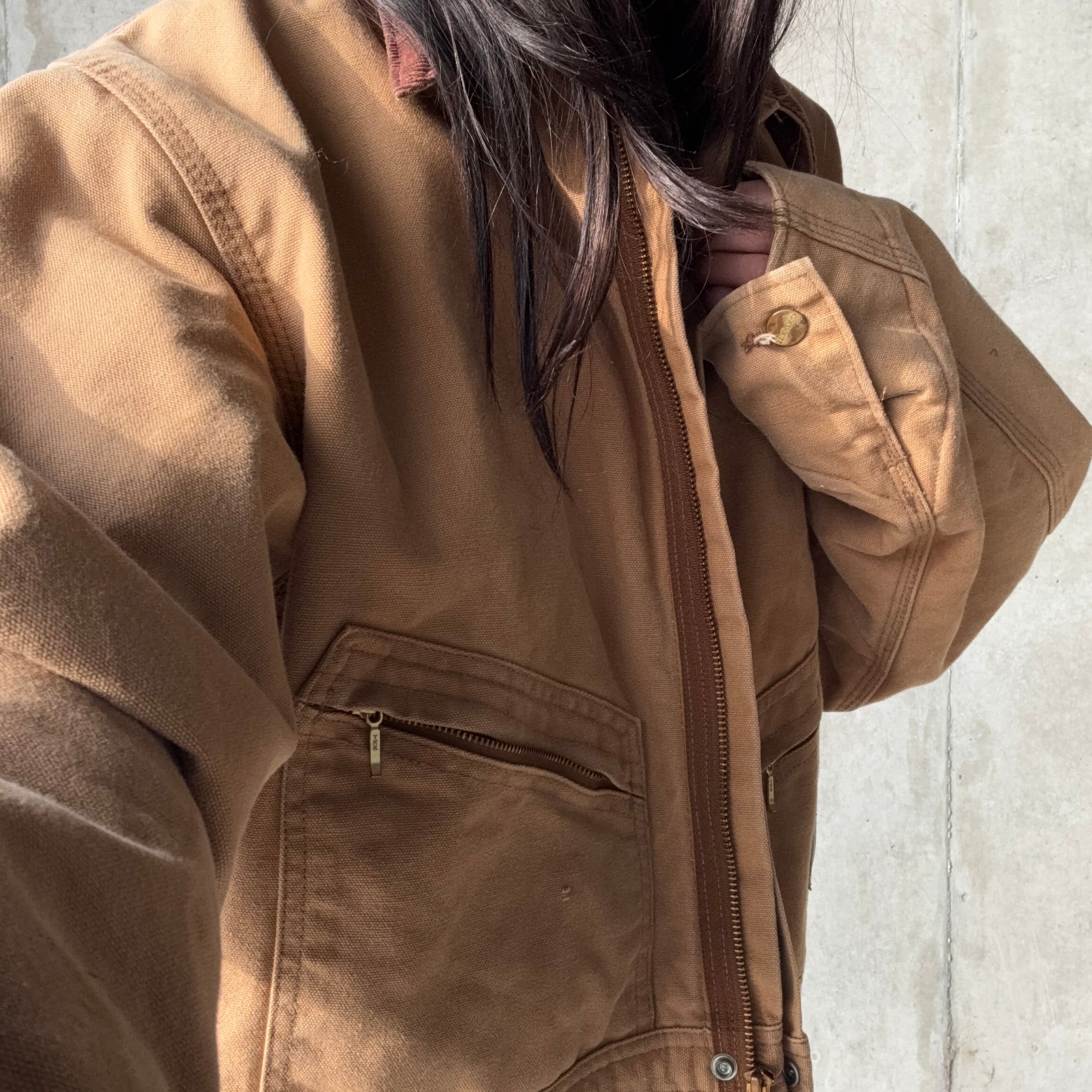 Tan Cropped Insulated Carhartt Jacket