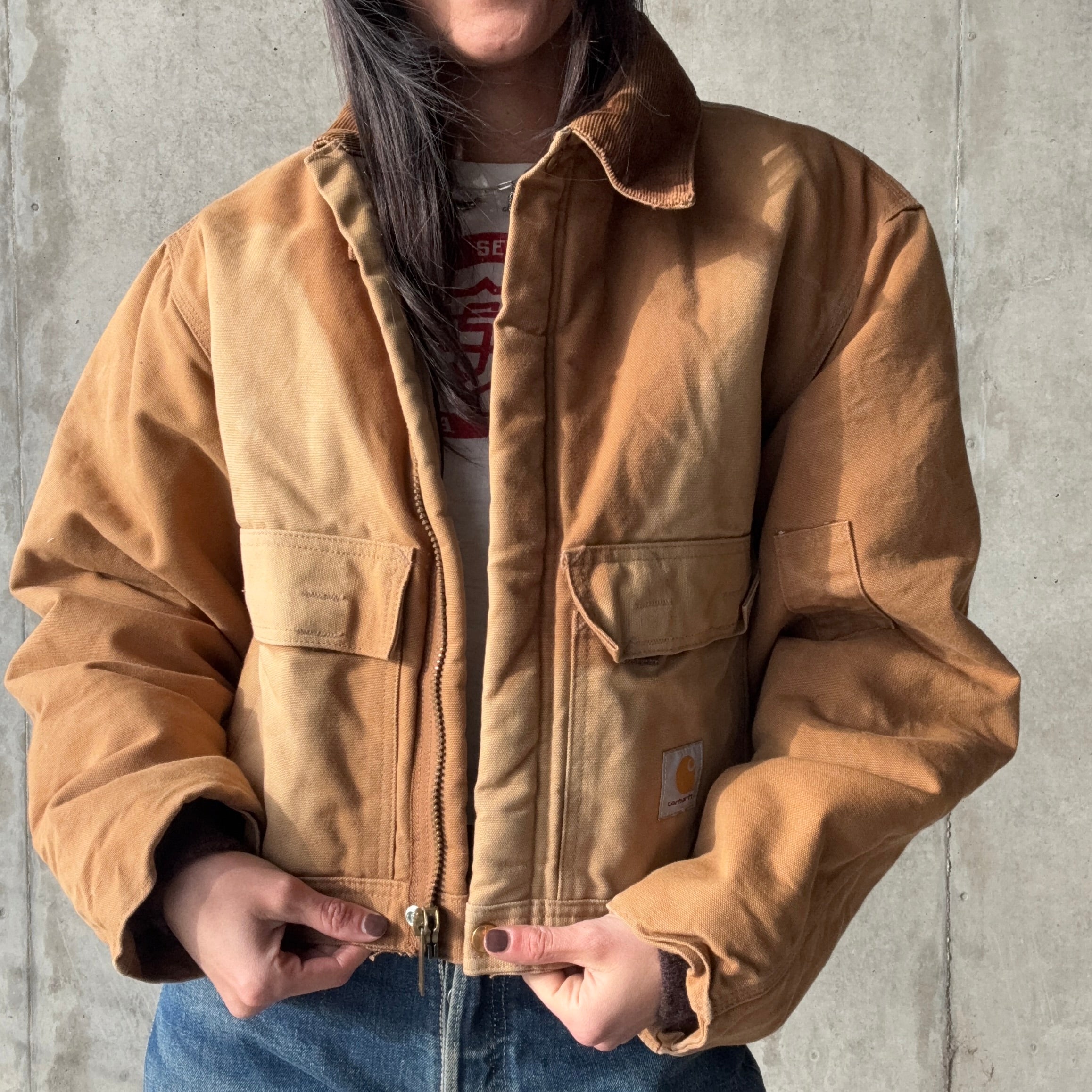 Faded Insulated Carhartt Crop Jacket