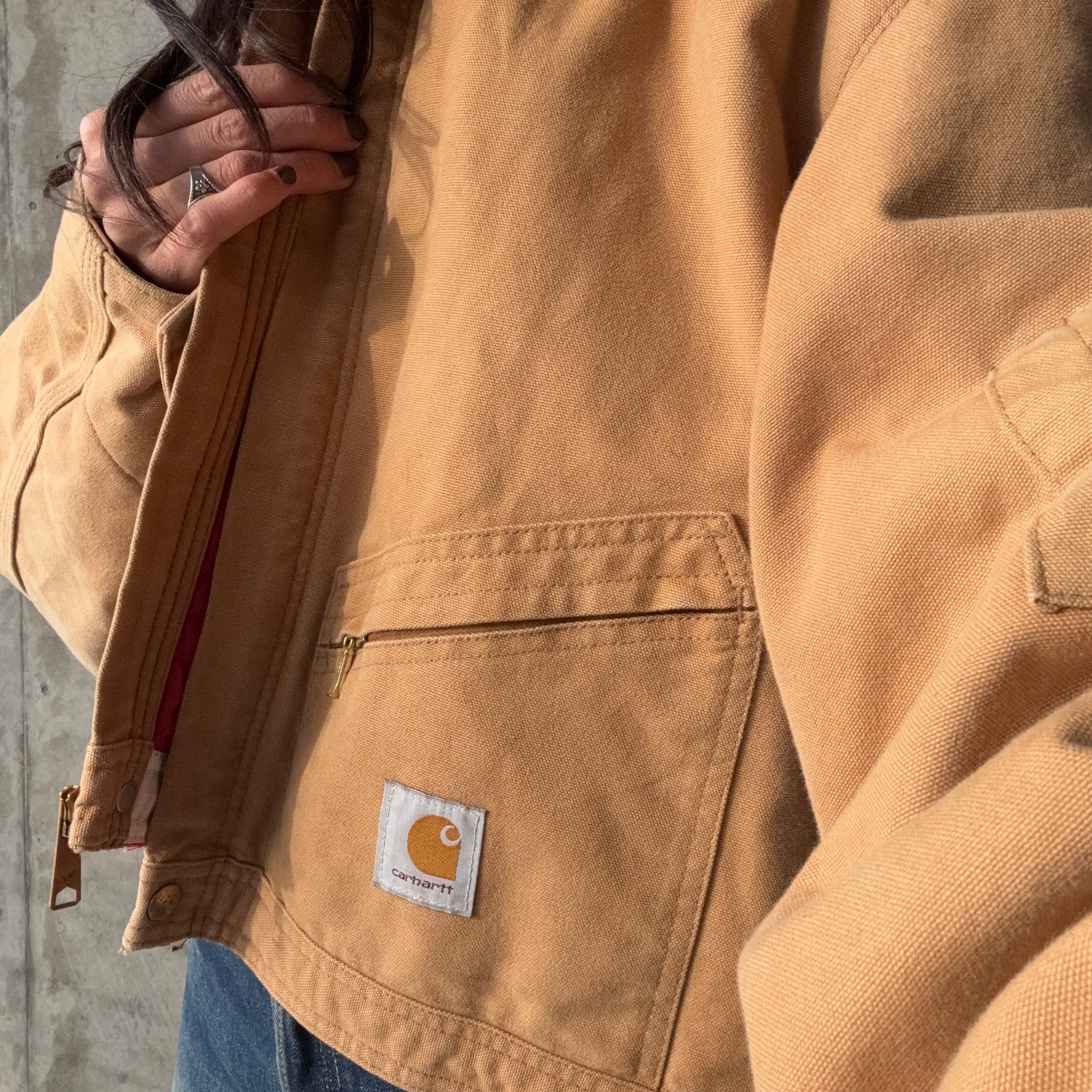 Tan Cropped Insulated Carhartt Jacket