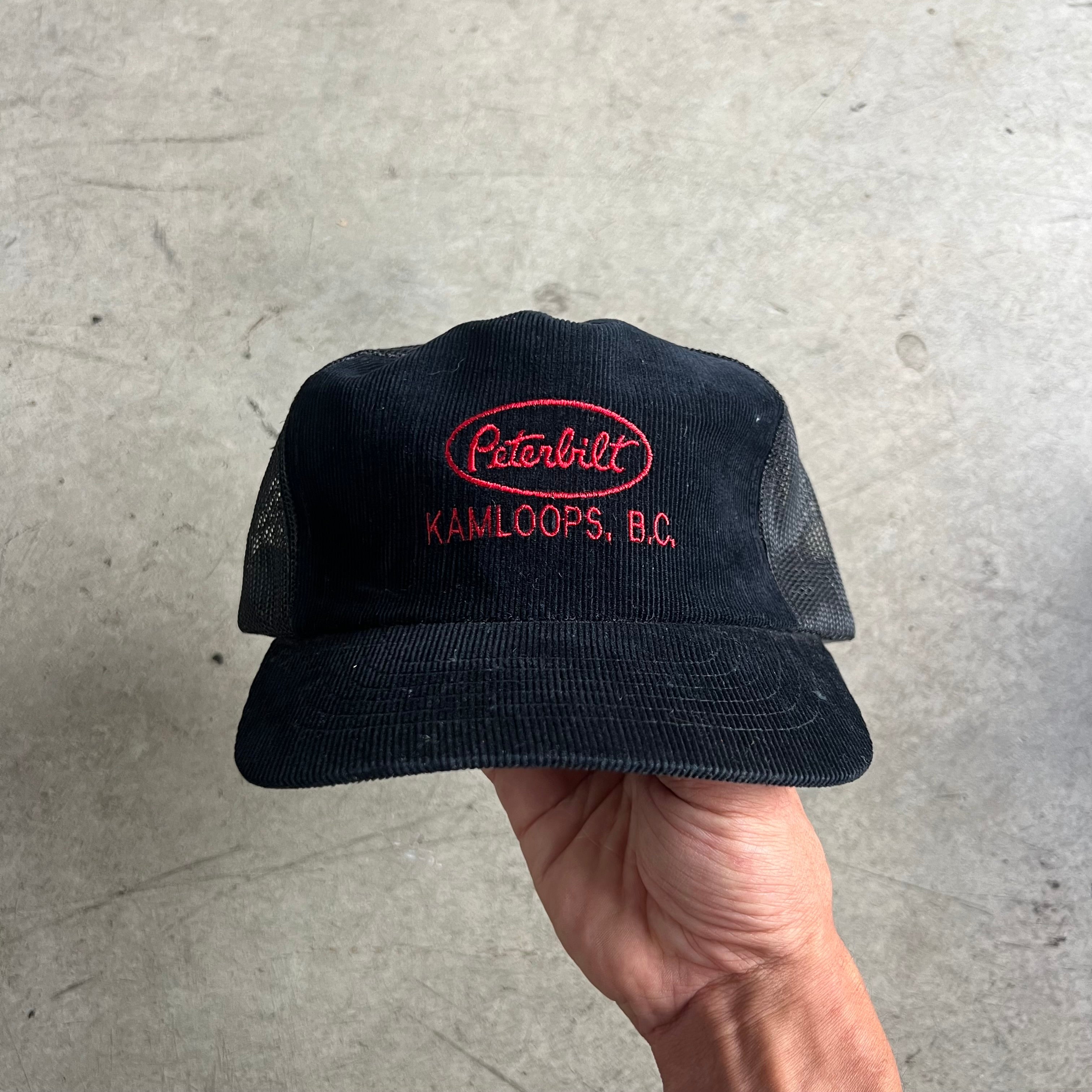 Peterbilt Black & Red Corduroy Hat